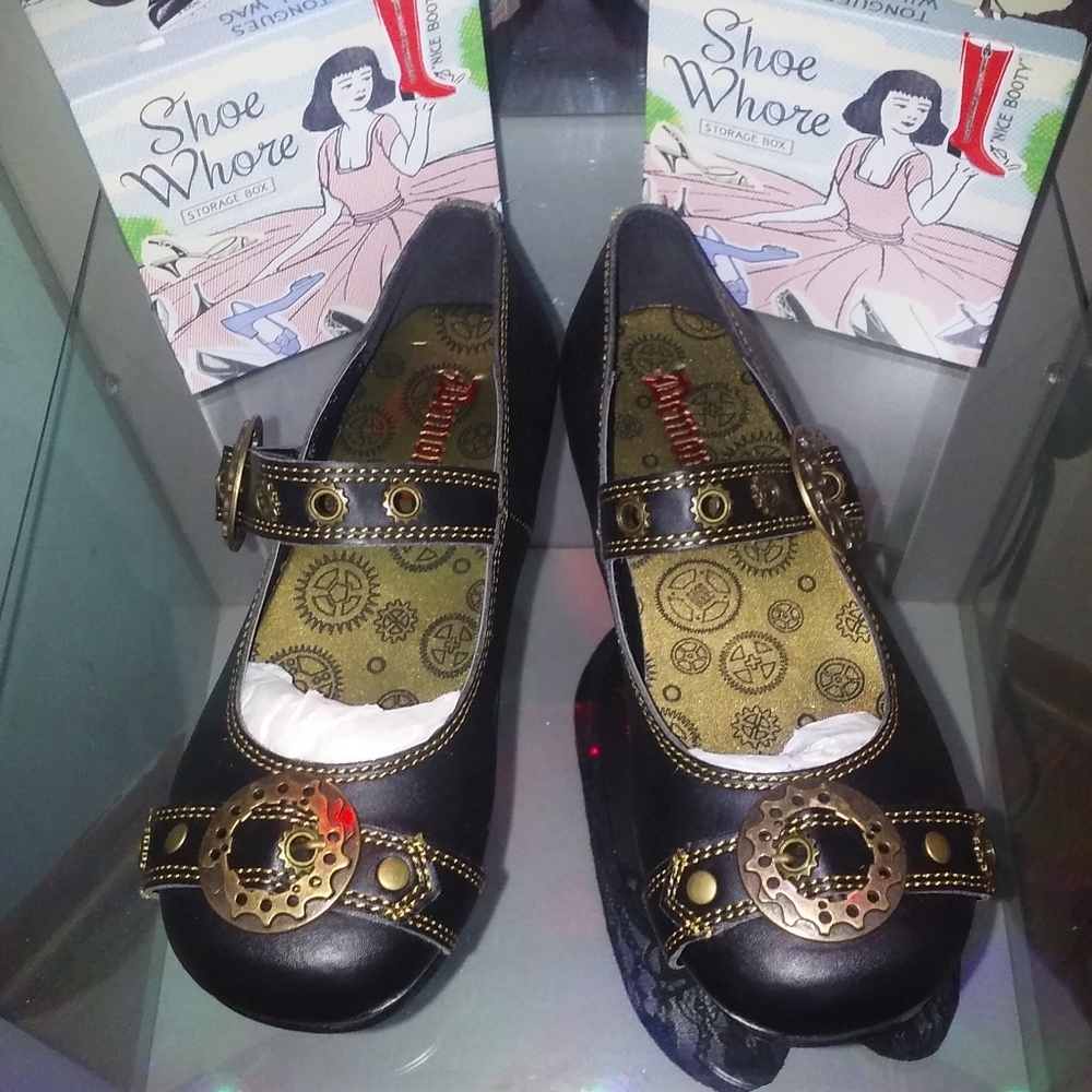 Demonia Steampunk Flats🖤 - Picture 2 of 6
